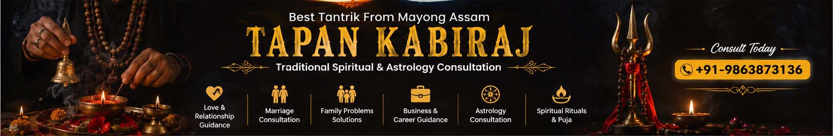 Tapan Kabiraj – Astrology consultation and spiritual rituals, call +91-9863873136